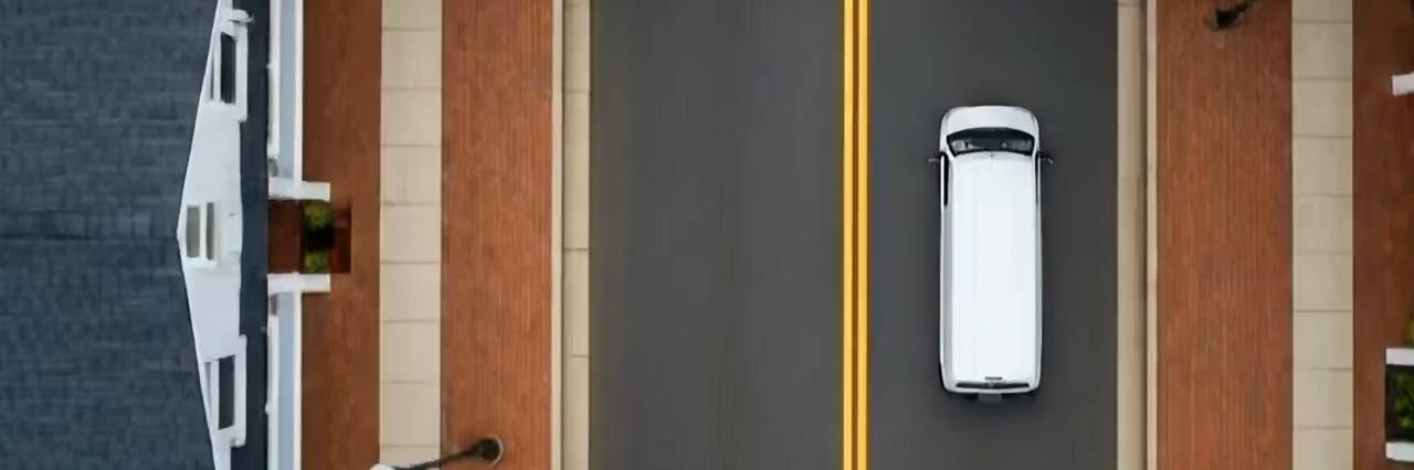 A fleet vehicle driving